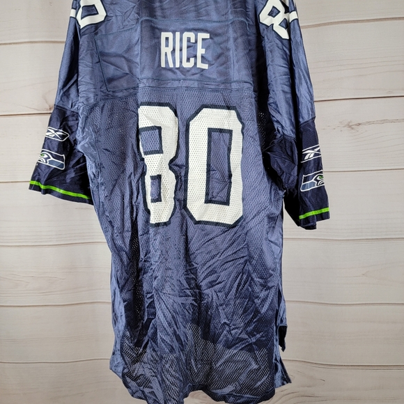Jerry Rice Seattle Seahawks Jersey #80 Hall Of Fame NFL Reebok Large Blue #B54 - Picture 4 of 5